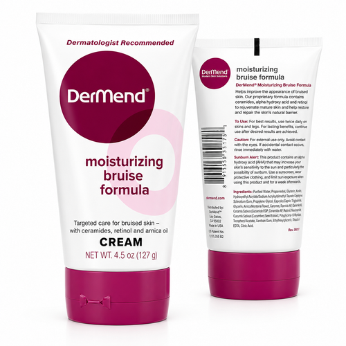 DerMend moisturizing bruise formula cream packaging on a white background