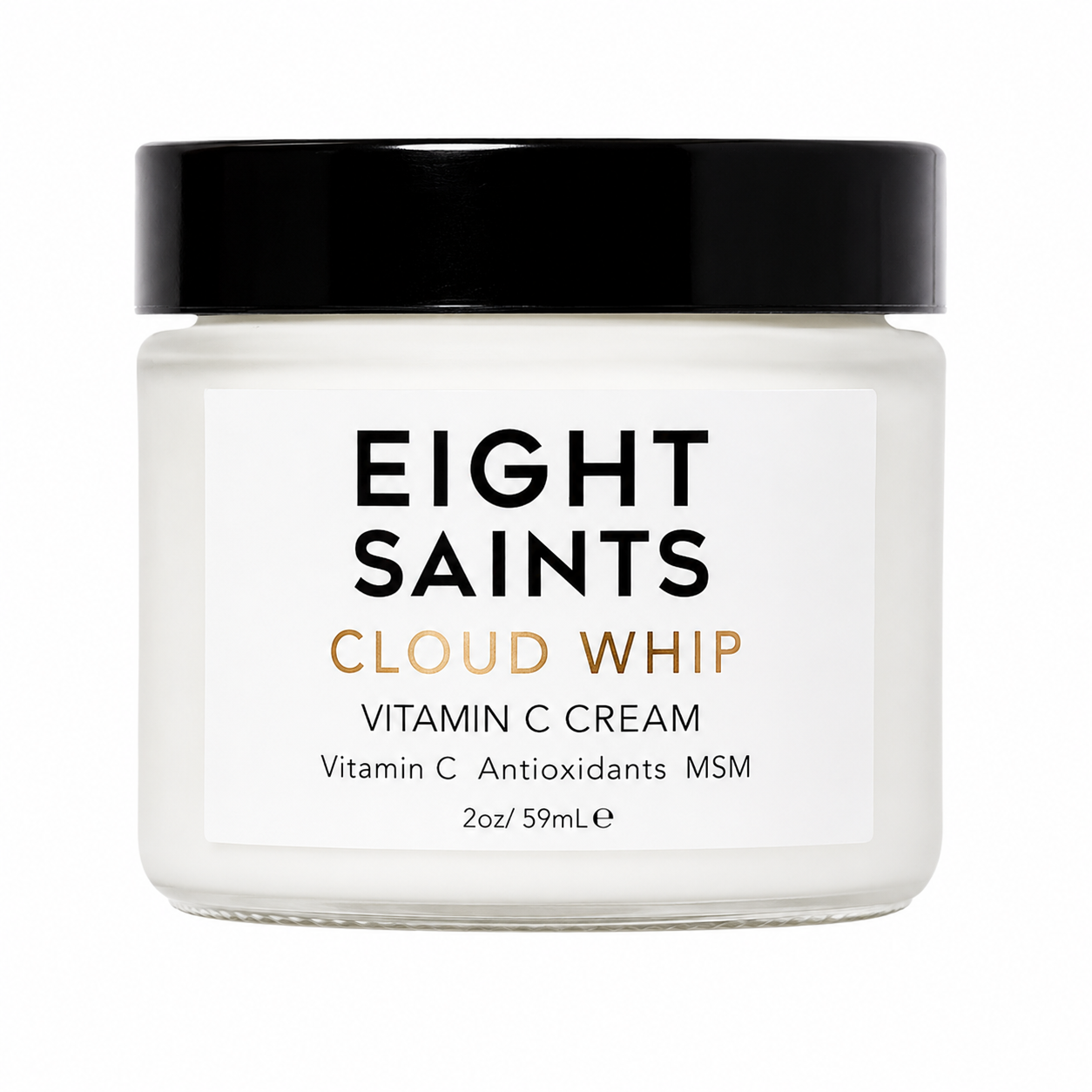Jar of Eight Saints Cloud Whip Vitamin C Cream on a white background