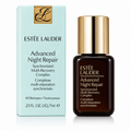 Estée Lauder Advanced Night Repair skincare set, featuring a light blue outer box with a gold logo and a dark amber bottle with a metallic gold cap, on a white background.