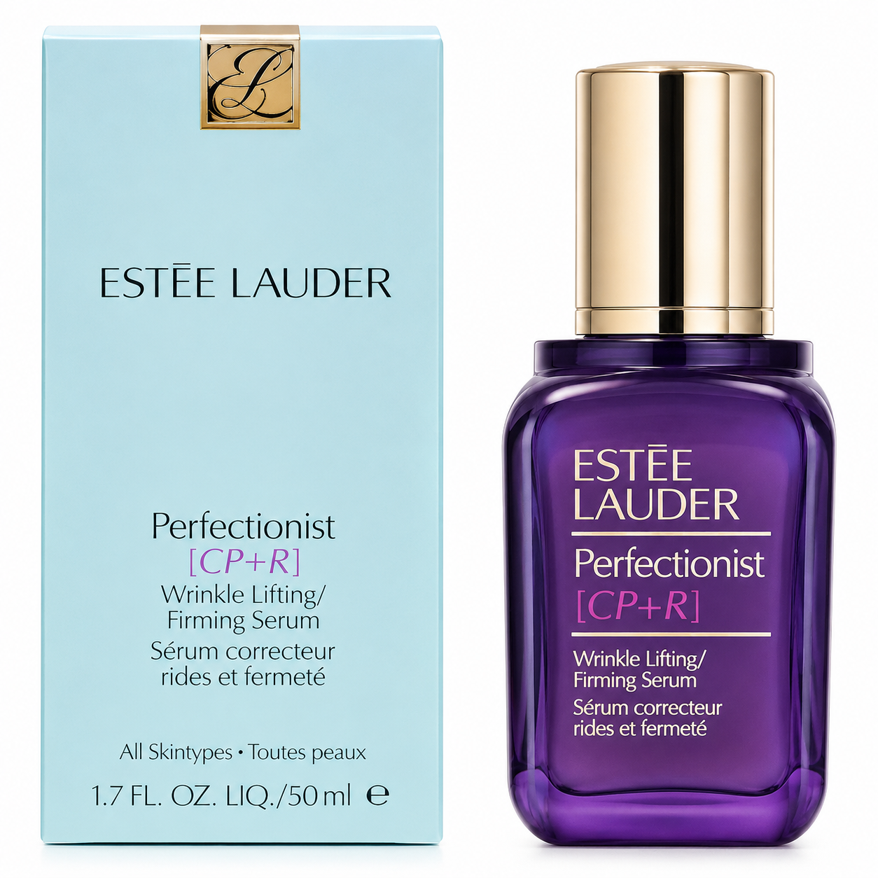 Estée Lauder Perfectionist [CP+R] serum bottle and packaging on a white background