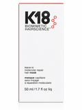 K18 Biomimetic Hairscience leave-in molecular repair hair mask packaging on a white background