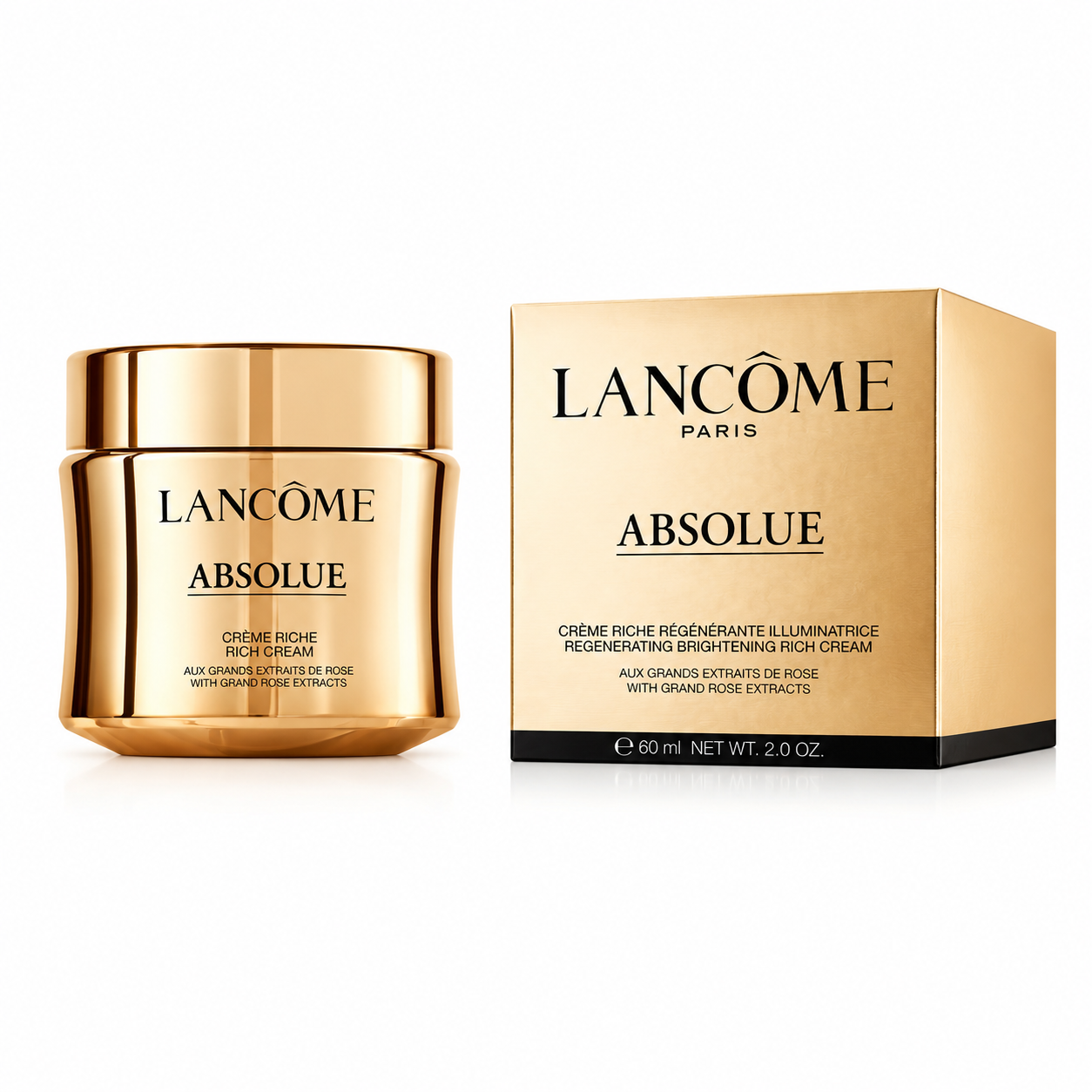 Lancème Absolue cream jar and packaging on a white background