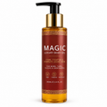 Bottle of Magic Luxury Body Oil with a pump on a white background