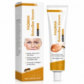 PAQMAN BotoBee Venom Wrinkle cream shown as a white squeeze tube next to its matching retail box, featuring orange and yellow graphics, a bee illustration, and a photo of a woman's face on the packaging.