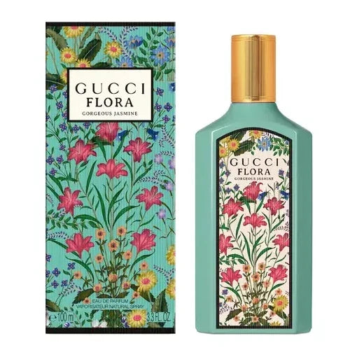 Gucci Flora perfume bottle and packaging with floral design