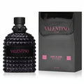 Black Valentino perfume bottle and packaging on a white background