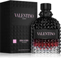 Valentino Uomo perfume bottle and packaging on a white background