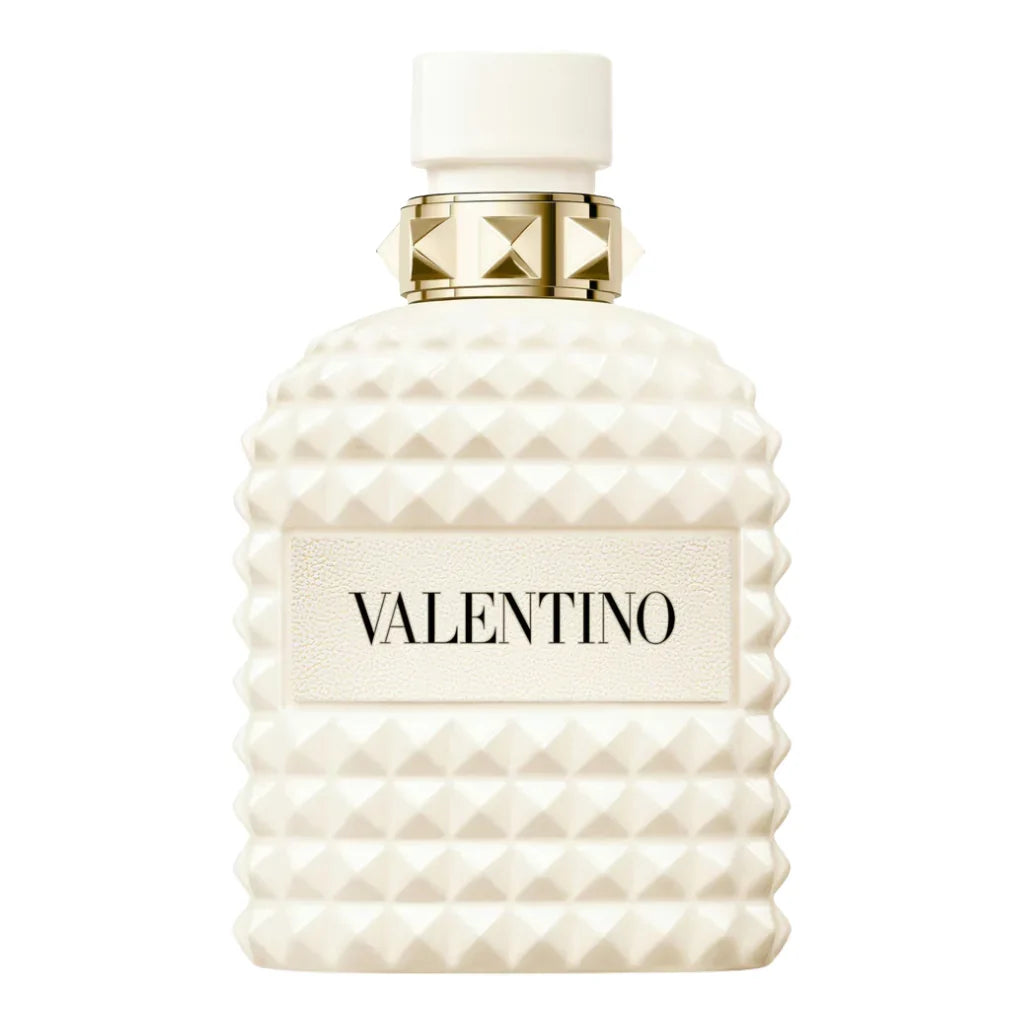 Valentino perfume bottle with textured design on a white background