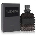 Valentino Uomo Intense perfume bottle and packaging on a white background